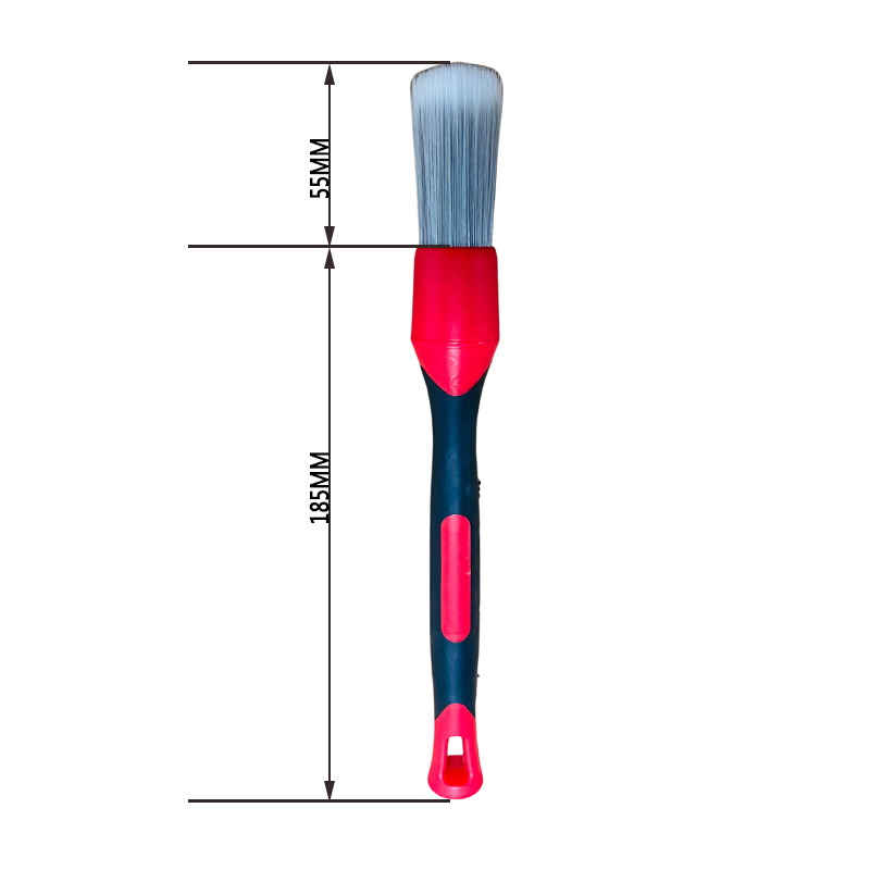 Car Interior Cleaning Brush Natural Boar Hair Bristle Car Detailing Brush Rubberized handle