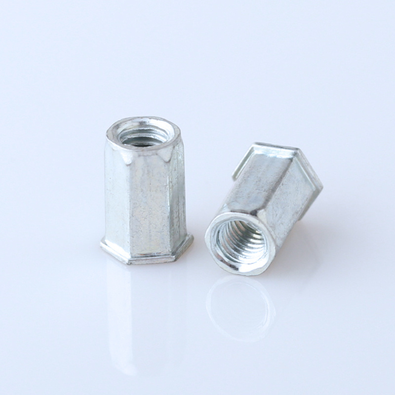 Plated Steel inserts M3-M12 Open End Reduce Thin Hexagonal Head Full Hex Body flat head Rivet Nut