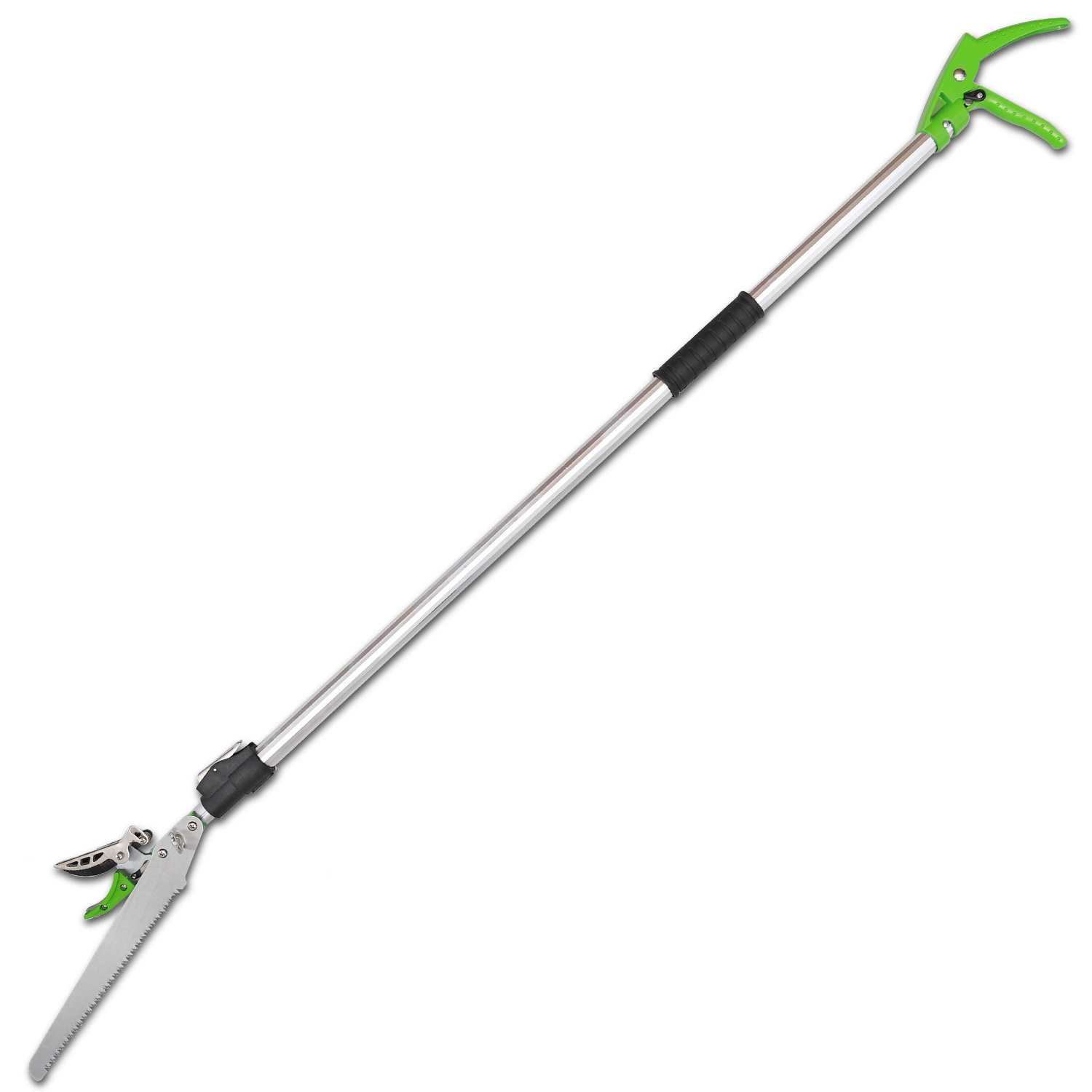 KSEIBI Telescopic Pole Saw Aluminum Long Reach Garden Shear Pruning Cut and Hold Pruner