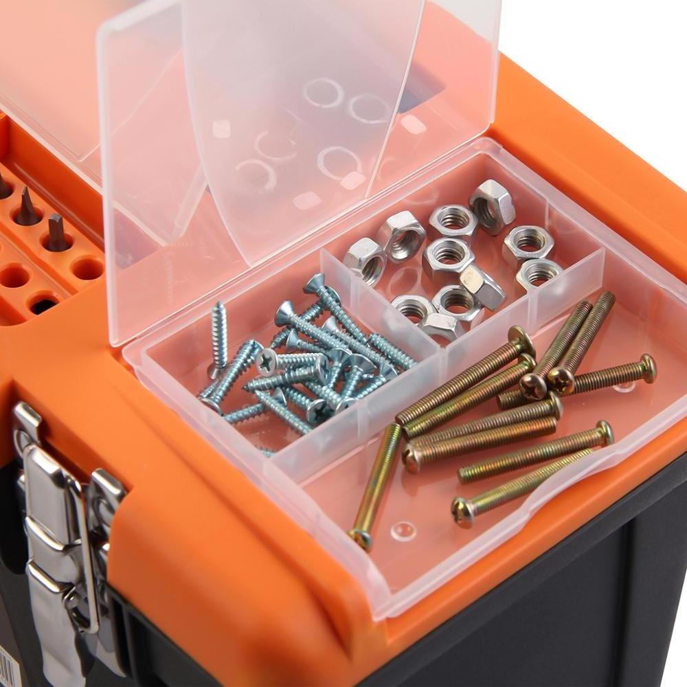 Plastic tool box With steel lock Hard plastic rolling toolbox 13'' 16.5'' 19'' Storage Case Set