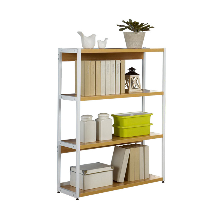 modern white metal rack wooden book shelf KC-R0266S