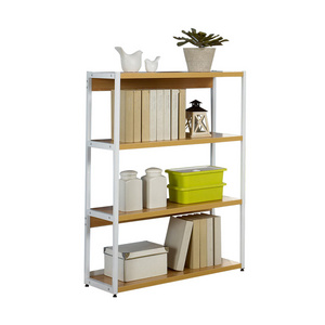 modern white metal rack wooden book shelf KC-R0266S