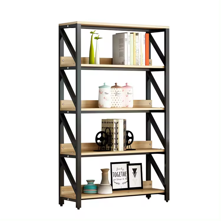 5 tier wooden executive office metal book storage display  shelf  KC-R0650