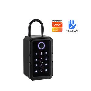 Waterproof Zinc Alloy Smart Key Box Security Wall Mount Digital TTLock Tuya Fingerprint Code Key Storage Lock Box