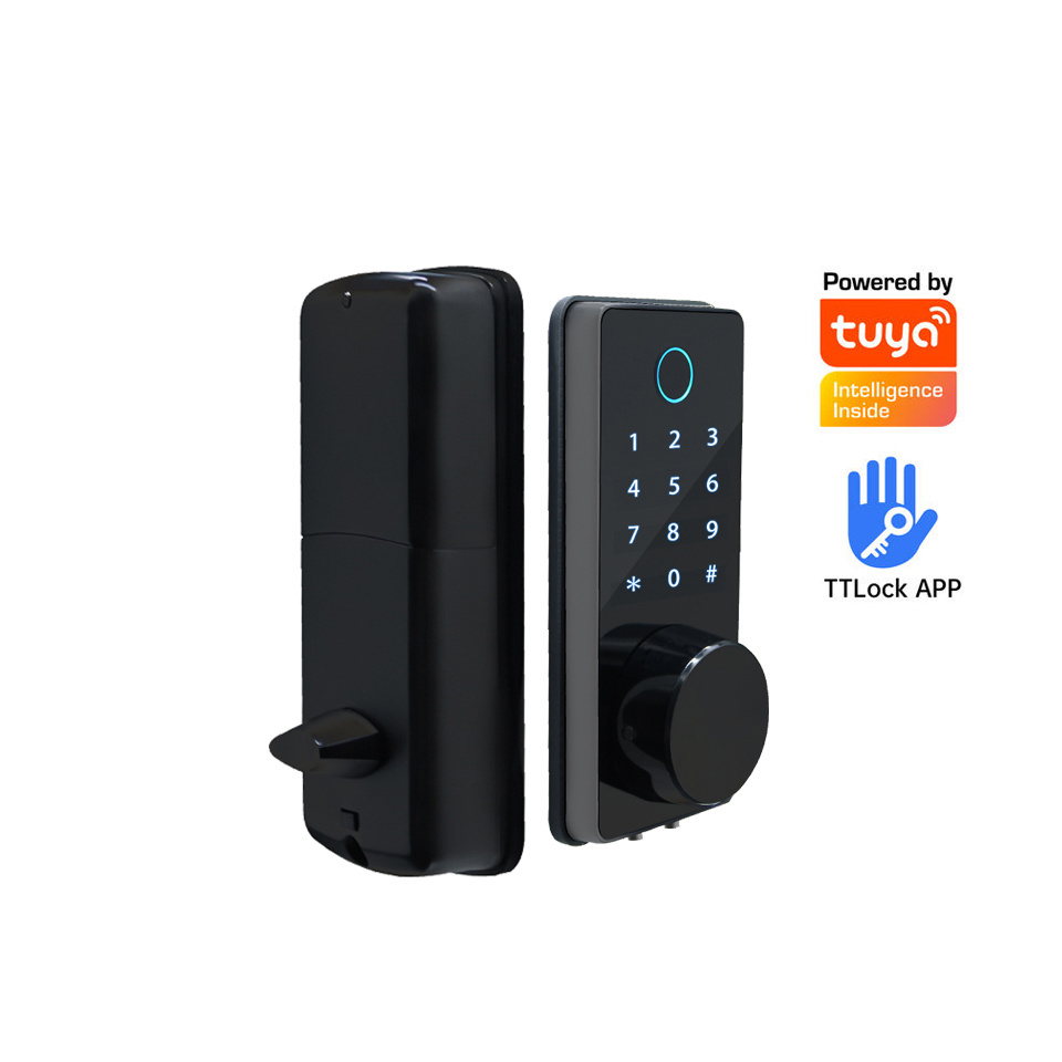 Touch Keypad Fingerprint Sense Smart Deadbolt Lock Code Combination Tuya TTlock Control RFID Card Access Door Lock