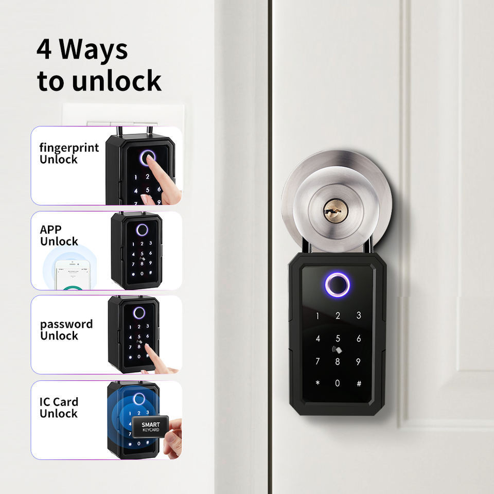 TTlock Smart Key Storage Boxes Finger Print Code Lockbox Entry Safe Key Box Lock Box For House apartment air bnb