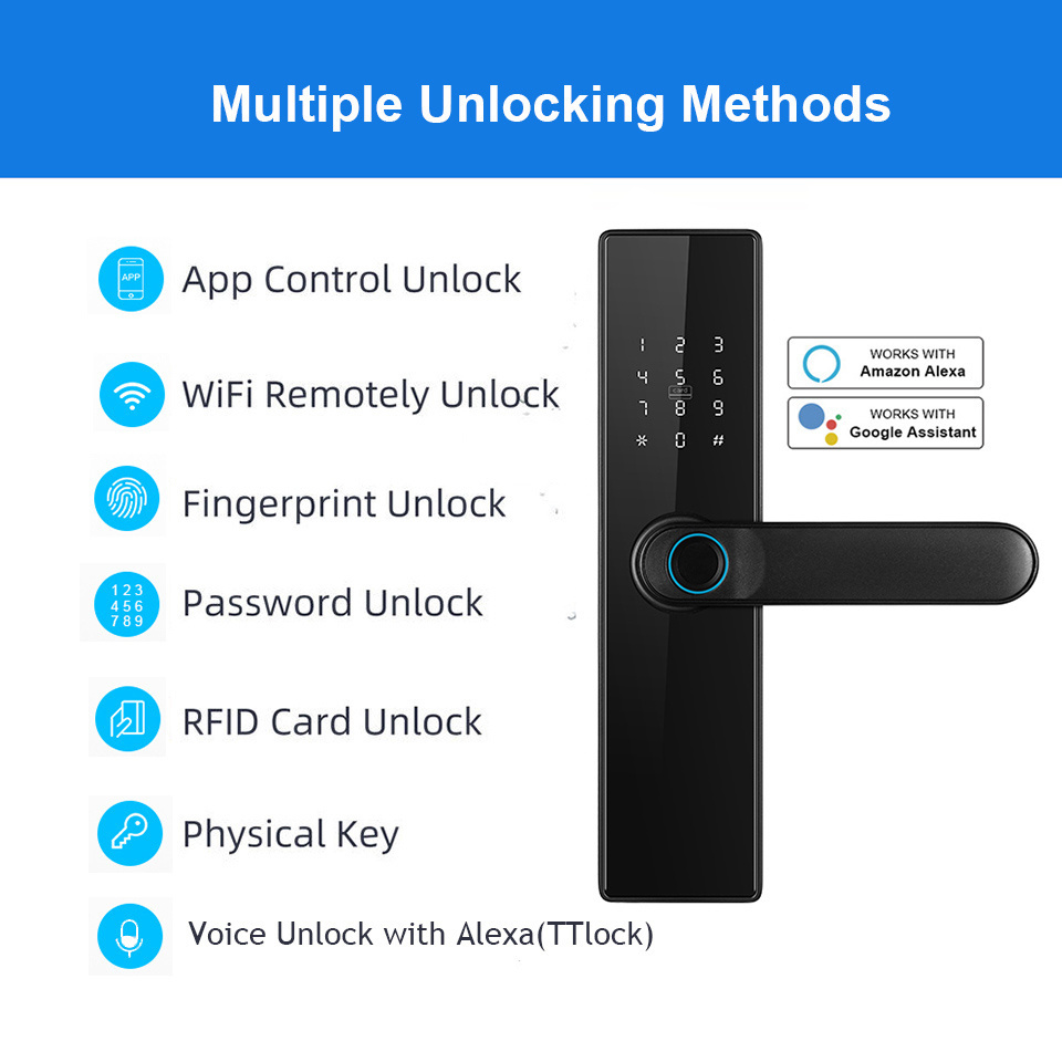 Wholesale Price Cerradura Inteligente Digital Lock WIFI TTlock Tuya APP Password Fingerprint Keyless Smart Locks