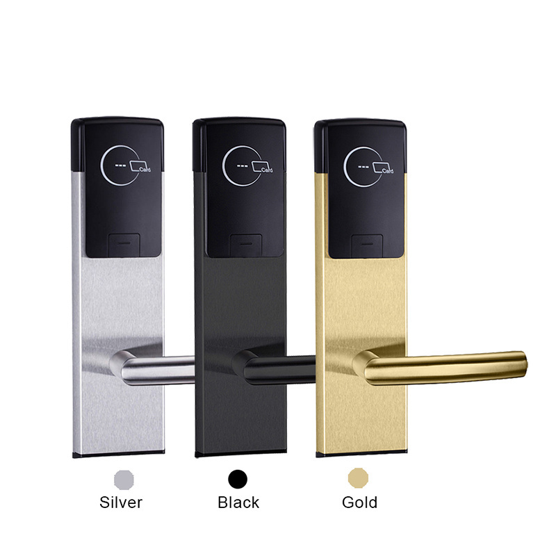 304 Stainless Steel ANSI Standard Mortise Electronic Smart RFID Key Card Hotel Door Lock with Management Software System