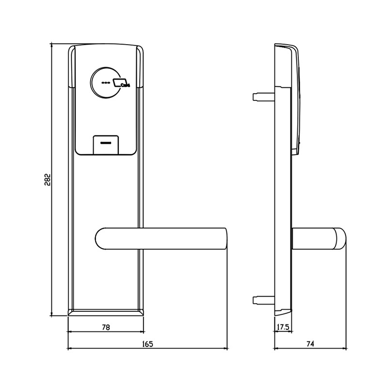 304 Stainless Steel ANSI Standard Mortise Electronic Smart RFID Key Card Hotel Door Lock with Management Software System