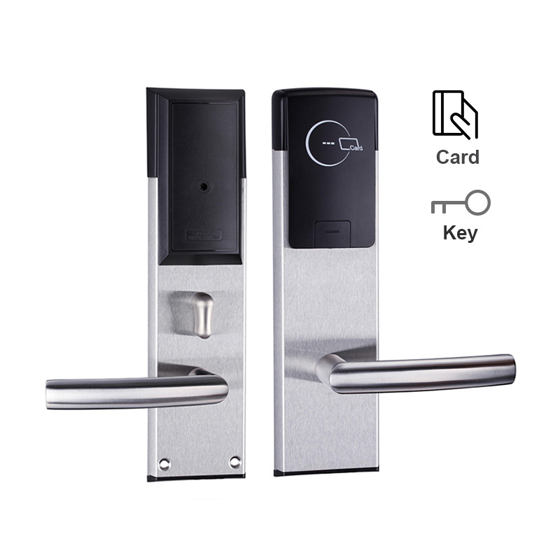 304 Stainless Steel ANSI Standard Mortise Electronic Smart RFID Key Card Hotel Door Lock with Management Software System