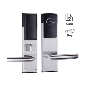 High Security 304 Stainless Steel Hotel Smart Card Door Lock with Management Software System