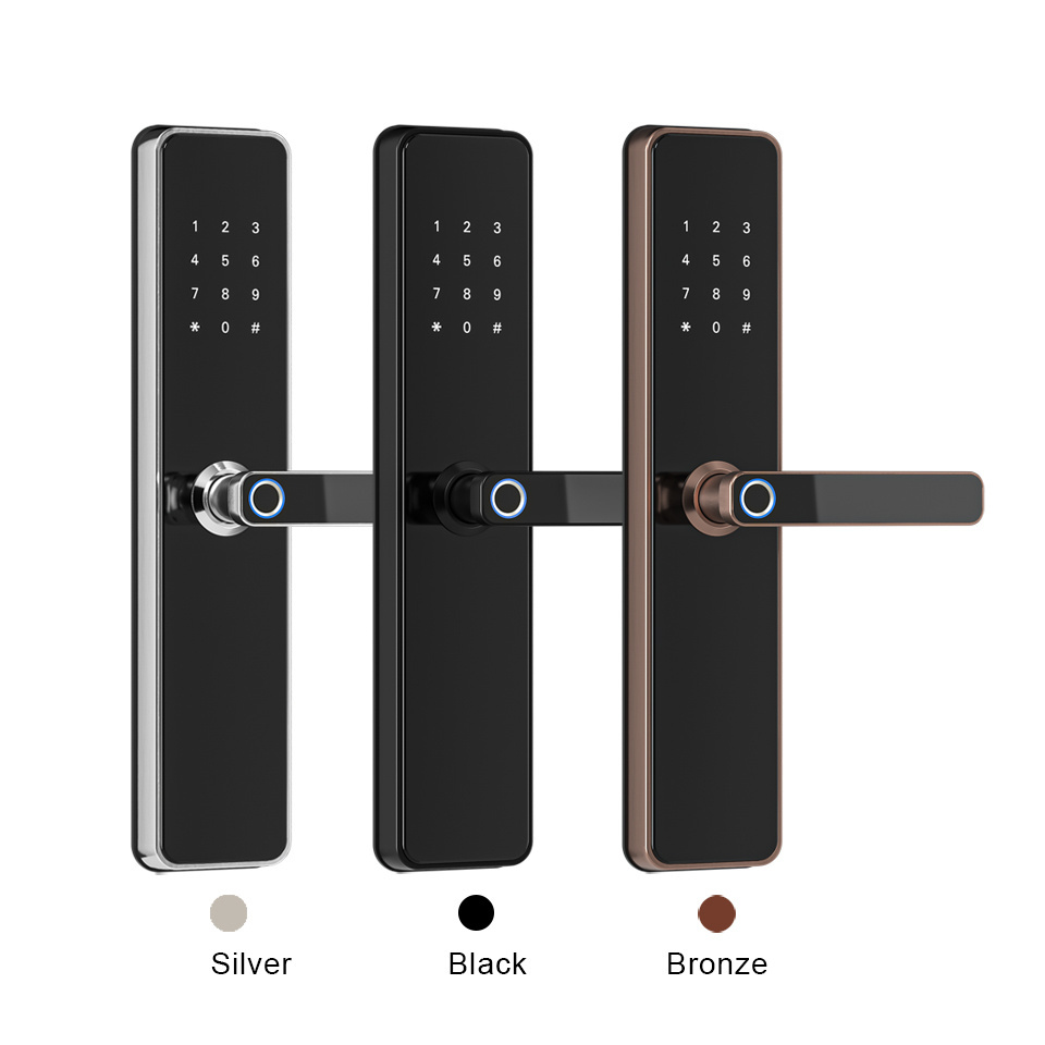 Smart Tuya TTLock App Digital WiFi Biometric Fingerprint Door Handle Electronic Keyless Entry Door Lock