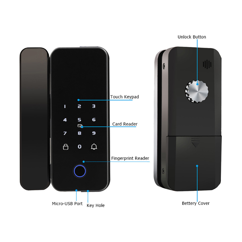 Safety TTlock Tuya APP Smart Doorlock Biometric Handle Fingerprint Glass Lock Keyless Fechadura Eletronic Aluminum Door Lock