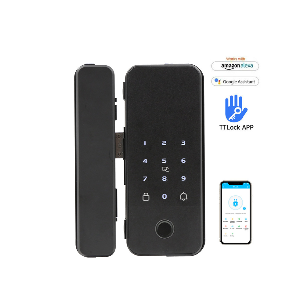 Safety TTlock Tuya APP Smart Doorlock Biometric Handle Fingerprint Glass Lock Keyless Fechadura Eletronic Aluminum Door Lock