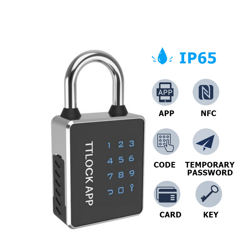 High Quality 50mm Anti Theft Security Keyless Pin Code Card Key Combination Portable WiFi Tuya TTlock Smart APP Padlocks Lock