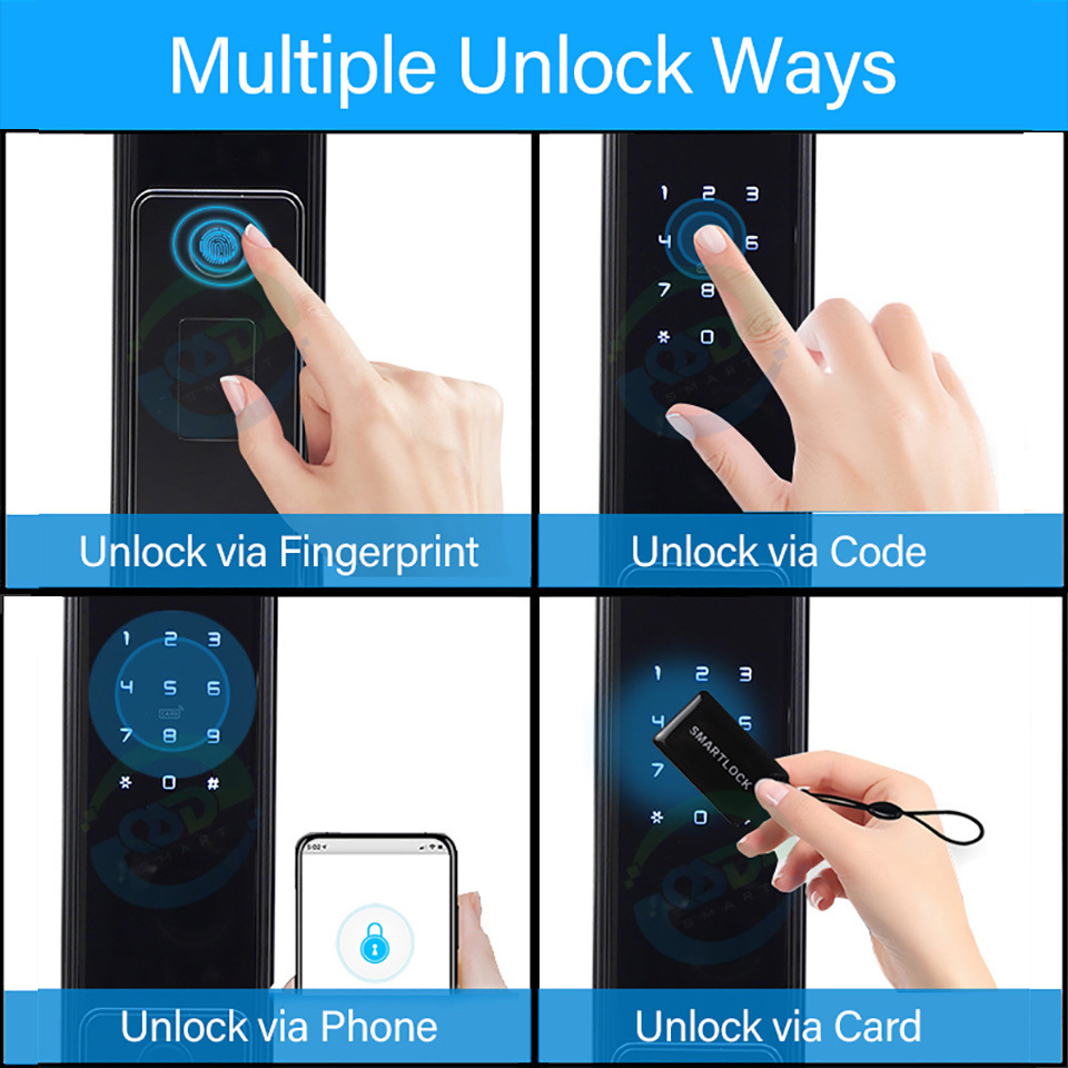 Handless Automatic Fingerprint Digital Smart Door Locks Wireless WiFi Remote Unlock Home Security Inteligente Smart Lock