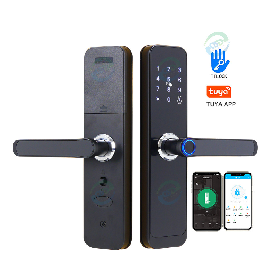 QSD Waterproof Smart Cerradura Fechadura Digit Lock Rfid Card Password Fingerprint Smart Door Lock with WiFi Tuya Ttlock App