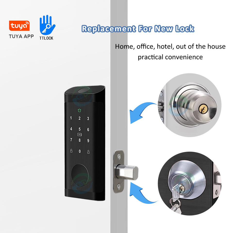 Waterproof High Security TTlock Digital Lock Intelligent Dead Lock WiFi Tuya App Keyless Auto Deadbolt Smart Locks For Home Door