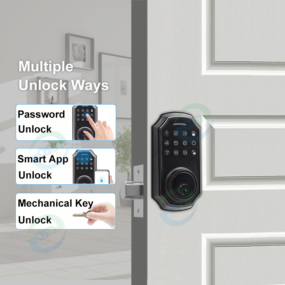 Automatic Tuya BLE App Smart Deadbolt Lock Simple Keyless Entry Bolt Deadbolt Smart Lock for Home Office Security