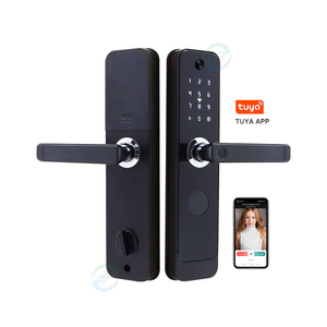 Waterproof fingerprint door lock handle with camera wifi tuya app electronic digital biometric Keyless smart lock for front door