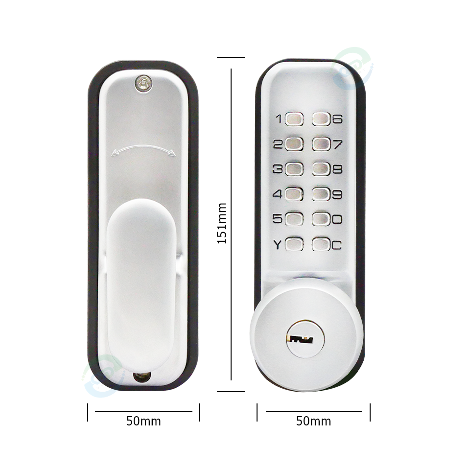 Zinc Alloy Silver Digital Passcode Combination Locker Lock Push Button Mechanical Code Key Lock Entry Main Gate Door