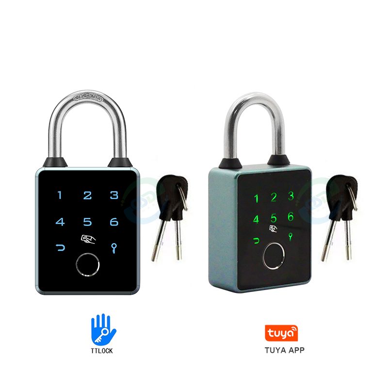 New Feature Smart Fingerprint Padlock Waterproof Tuya TTLock App Digital Smart Key Card Portable Safety Lockout Padlock