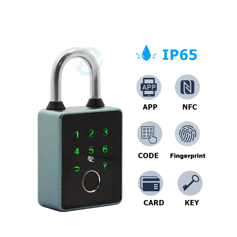 New Feature Smart Fingerprint Padlock Waterproof Tuya TTLock App Digital Smart Key Card Portable Safety Lockout Padlock