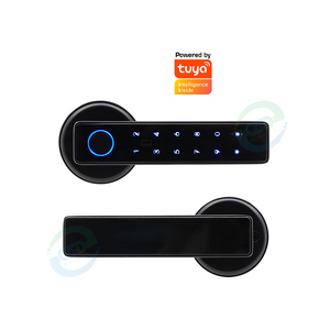 Intelligent Keypad Fingerprint Sensor Integrated Handle Lock Tuya App Control Apartment Room RFID Access Smart Level Lock