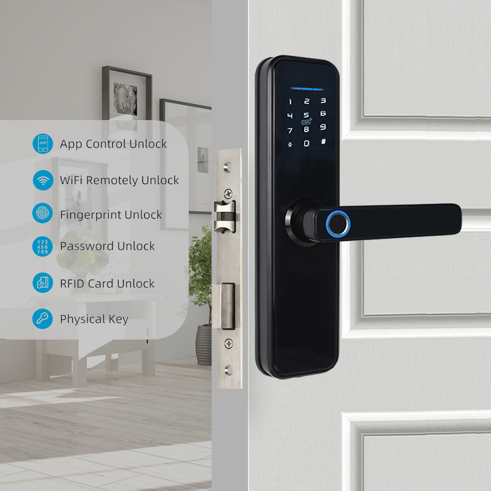 High Security Fingerprint Door Lock WIFI Tuya APP Apartment Airbnb Inteligente Cerradura Electronica Digital Keyless Smart Lock