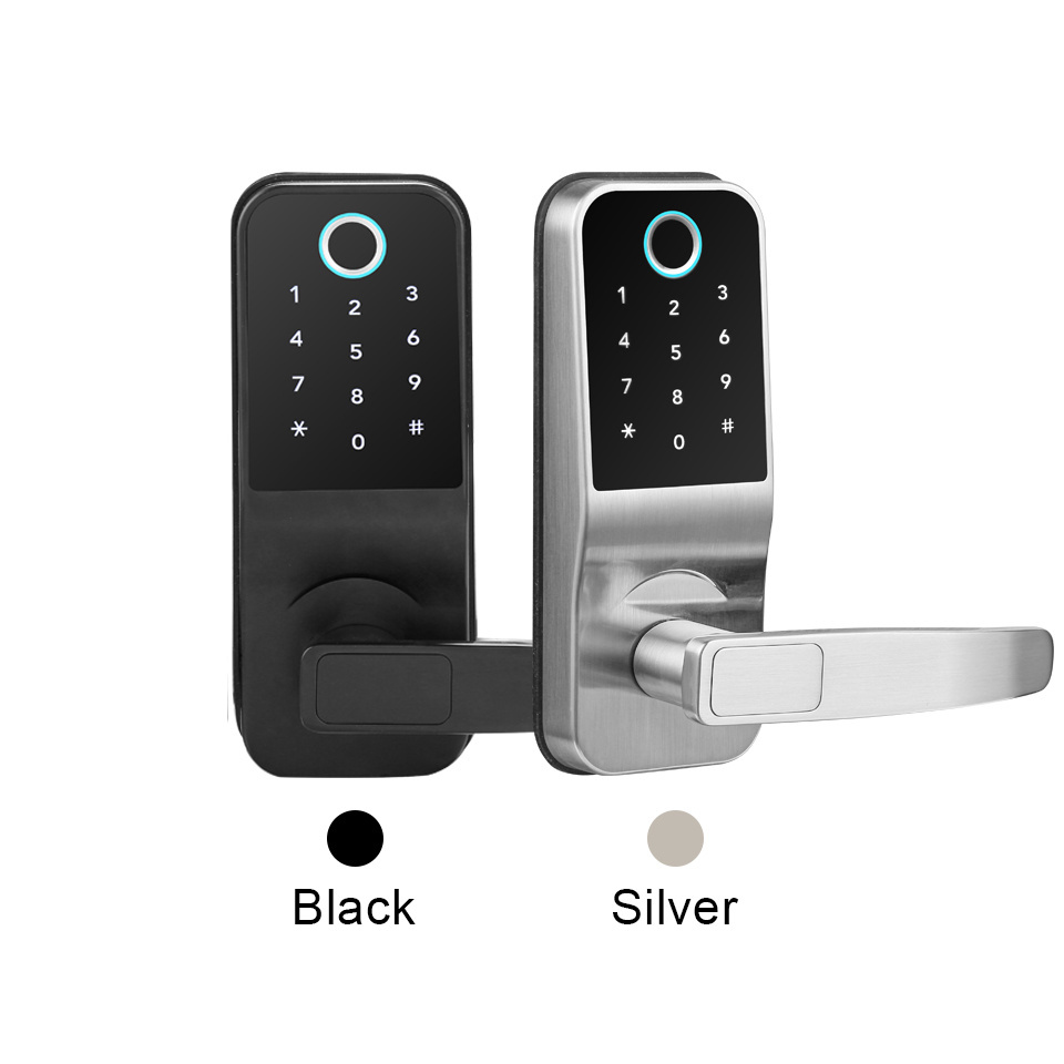 Waterproof Home Security Digital Door Lock Knobs with TTlock App Password NFC Card Biometric Fingerprint Keyless WiFi Smart Lock