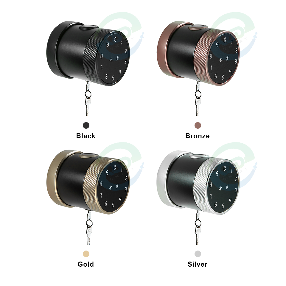 Indoor Tuya App Smart Round Knob Fingerprint Door Lock Handless TTLock biometric deadbolt Knob Digital Smart Lock with Key