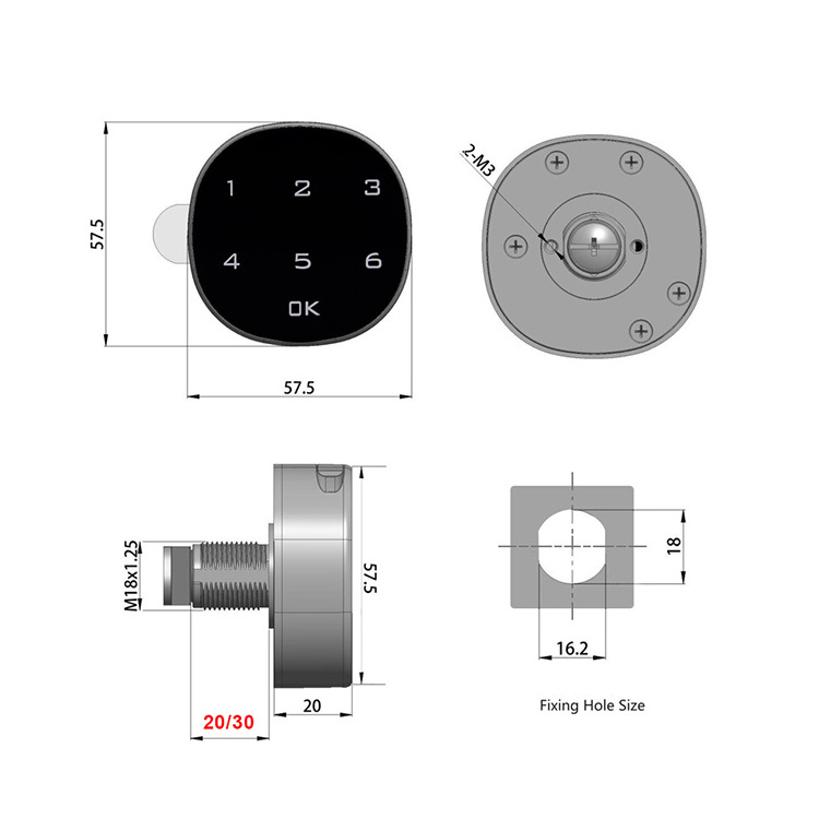 Zinc Alloy Smart Drawer Combination Trigger Cabinet Lock Digital Electronic Keyless Password Smart Cabinet Lock