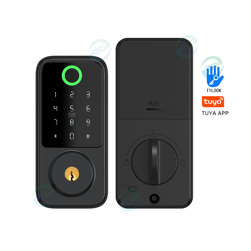 US Standard Automatic Smart Tuya Deadbolt Lock Intelligent Fingerprint RFID Digital Bolt Deadbolt Smart Lock with TTLock App