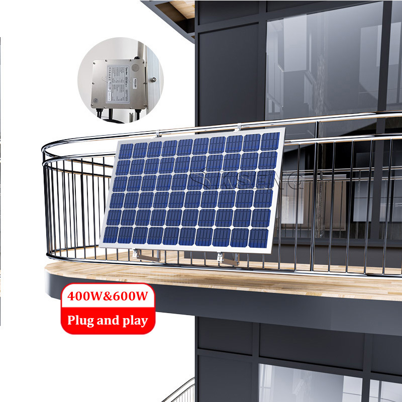 400w balcony solar system 600W panello solare plug and play adjustable angle solar panel bracket for balcony