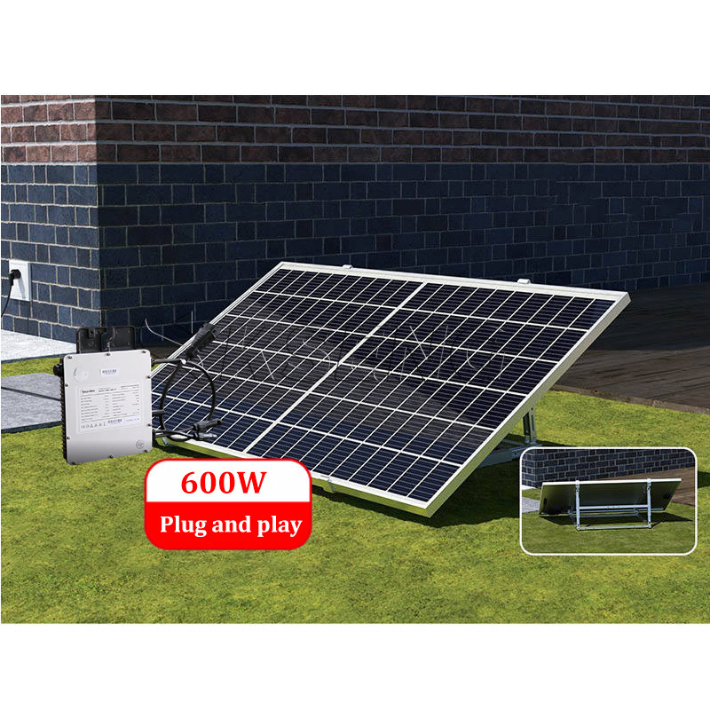 Eu stock balcony solar 600w balkonkraftwerk mini solar system easy solar kit garden solar panel kit with micro inverter