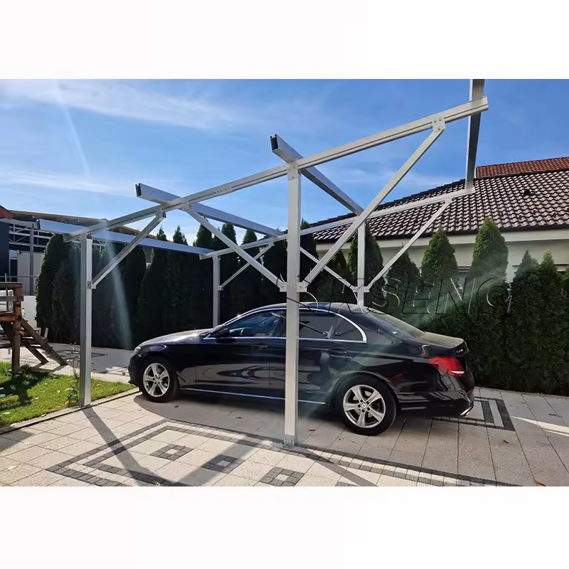 Kseng  Aluminum Solar Car Port With Ground Application Carport Parking Racking Structure Solar Panel Carport Roof