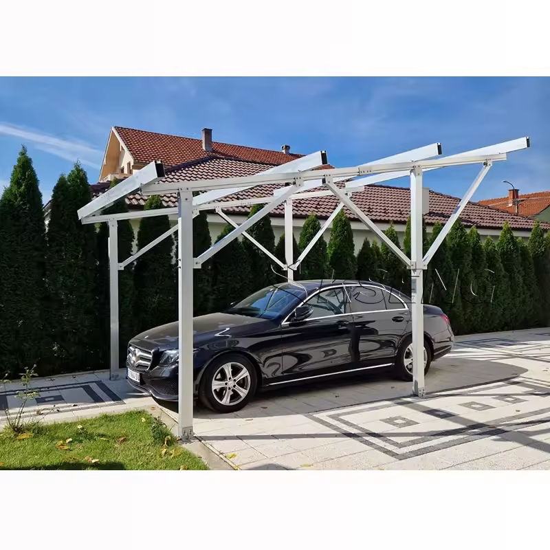 Kseng  Aluminum Solar Car Port With Ground Application Carport Parking Racking Structure Solar Panel Carport Roof