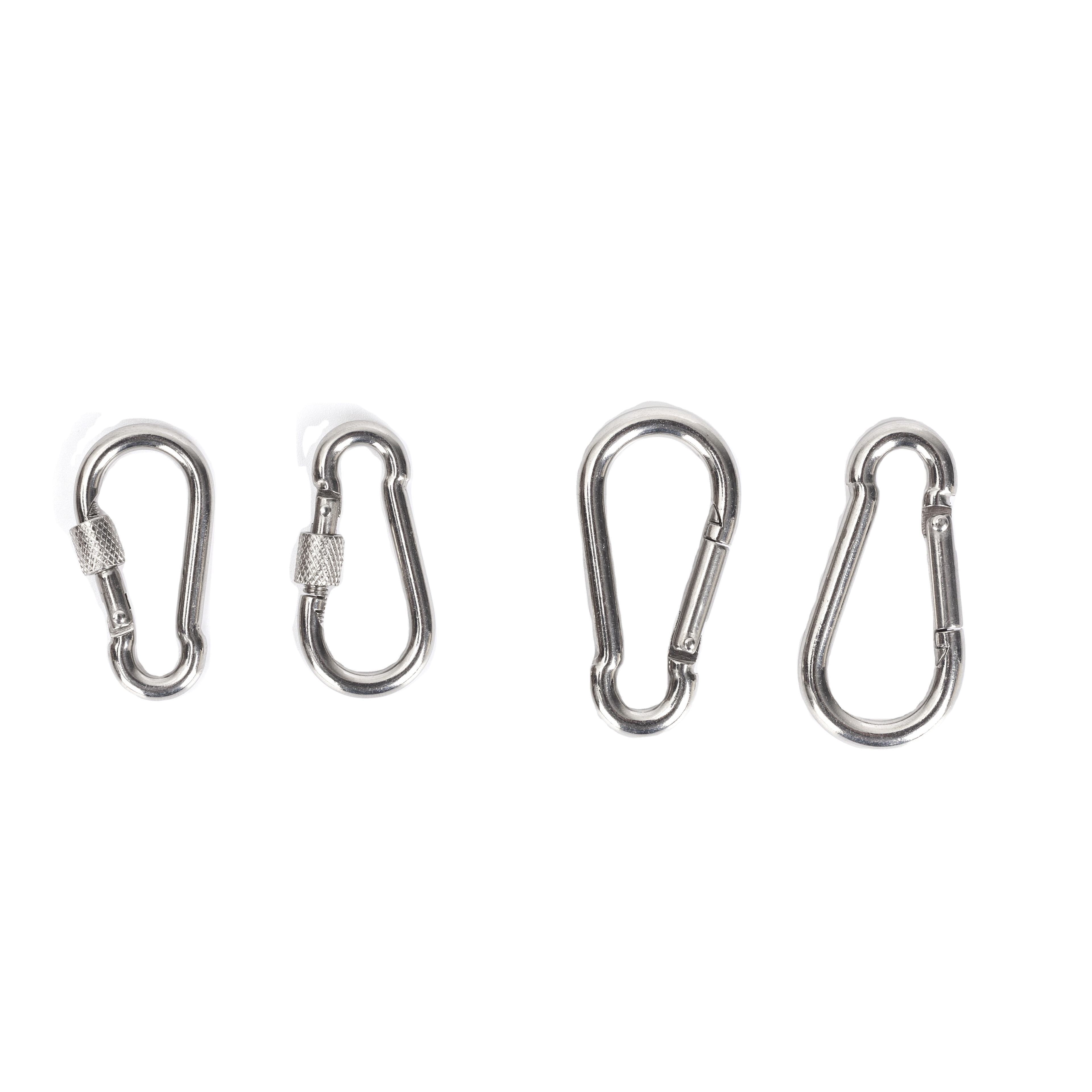 outdoors locking carabiner  4*40mm to 13*160mm Stainless Steel mountain clip snap link hook clip keychain