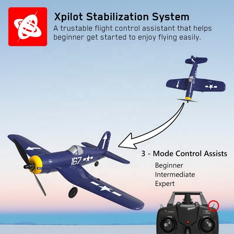 Volantex 761-8 RC plane F4U 2.4GhHz 4-CH Remote Control Aircraft Ready to Fly With Gyro Radio Control Glider For Beginner