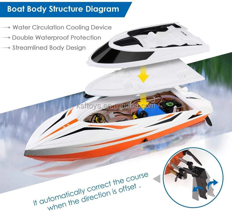 Wholesale TKKJ H105 2.4GHz 20Km/H Speedy Large Racing Electric Remote Control RC Radio Control Fast Speed Model Boat Ship