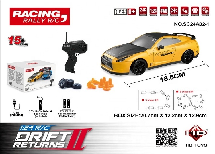 Wholesale 2.4GHz Drift RC Car 4WD 1/24 Scale Drift Racer Radio Control GTR model AE86 Racing Sport Car Toys