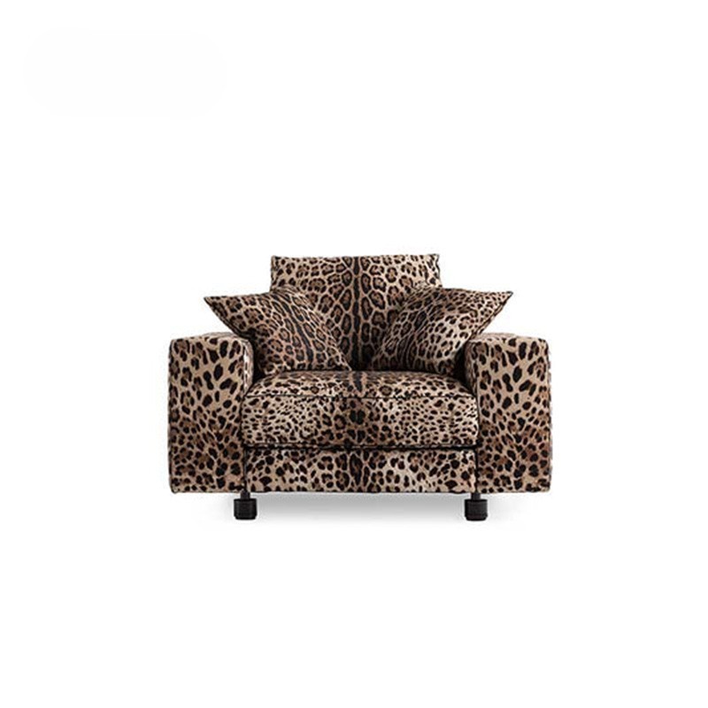 Italian luxury lounge single chair, leopard print single sofa