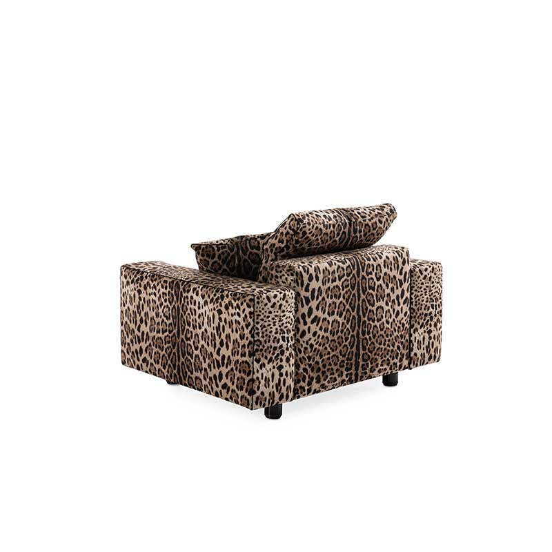 Italian luxury lounge single chair, leopard print single sofa