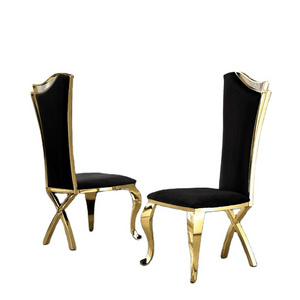 Queen Anne legs Velvet Golden Steel Dining Chair