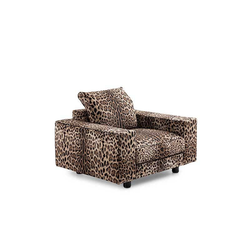 Italian luxury lounge single chair, leopard print single sofa