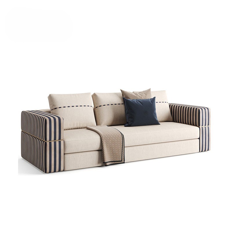 Italian modern art design nubuck leather combination triple sofa villa hotel high-end furniture living room sofa