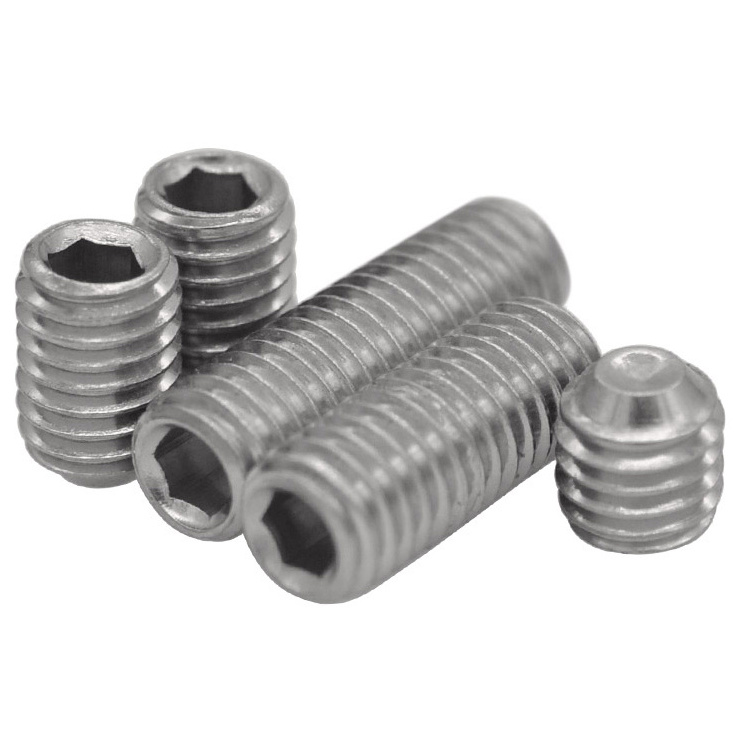 DIN 916 Allen Drive No Head Grub Set Screws DIN916 stainless Steel 316 Hexagon Socket Set Screws With Cup Point