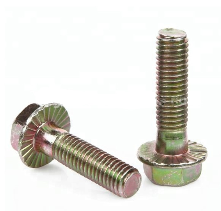 Zinc Yellow-Chromate Plated Grade 5 Steel Hex Flange Bolt