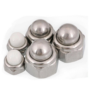 Prevailing Torque Type Hexagon Domed Cap Nuts With Nonmetallic Insert DIN 986 self locking Nylon Insert Domed cap Nuts