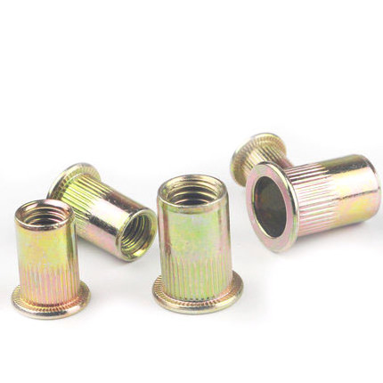 Color Zinc Hex Flat Blind Rivet Nuts Carbon Steel Flat Head color Zinc Plated M6 Blind Rivet Nuts